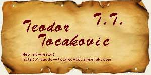 Teodor Točaković vizit kartica